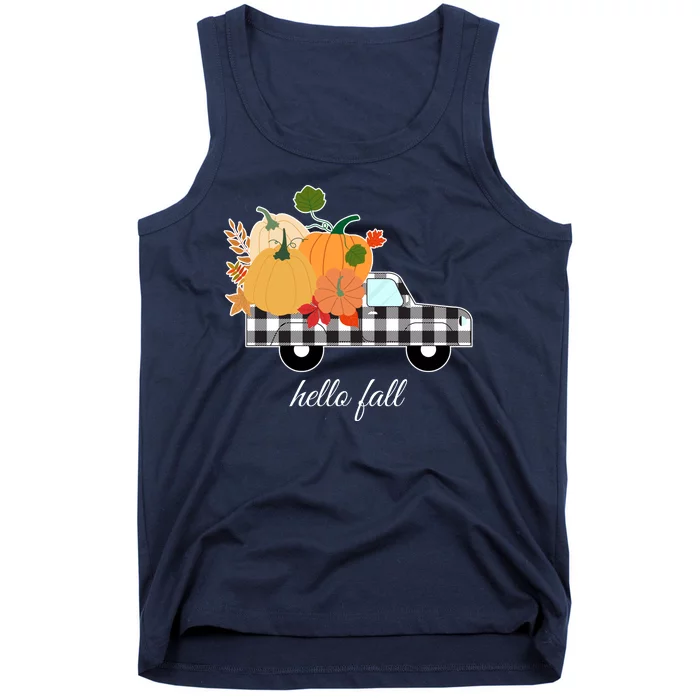 Hello Fall Pumpkin Patch Vintage Truck Tank Top