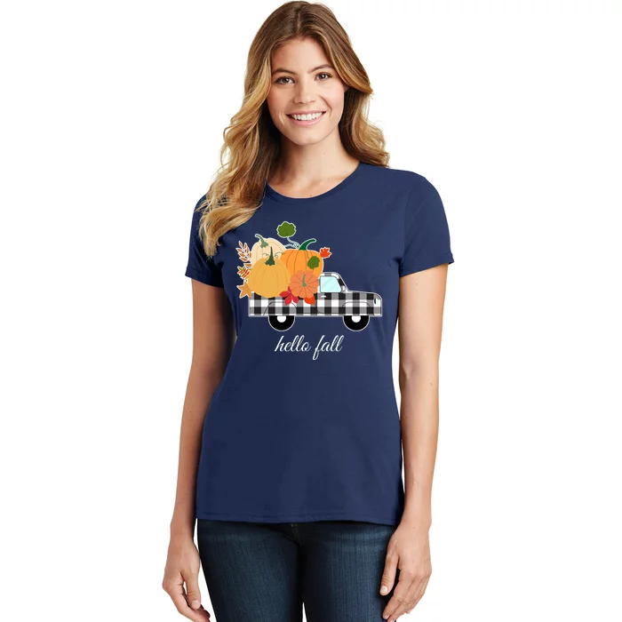 Hello Fall Pumpkin Patch Vintage Truck Women's T-Shirt