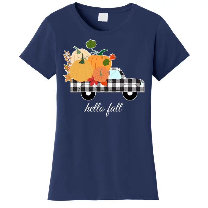 Hello Fall Pumpkin Patch Vintage Truck Women's T-Shirt