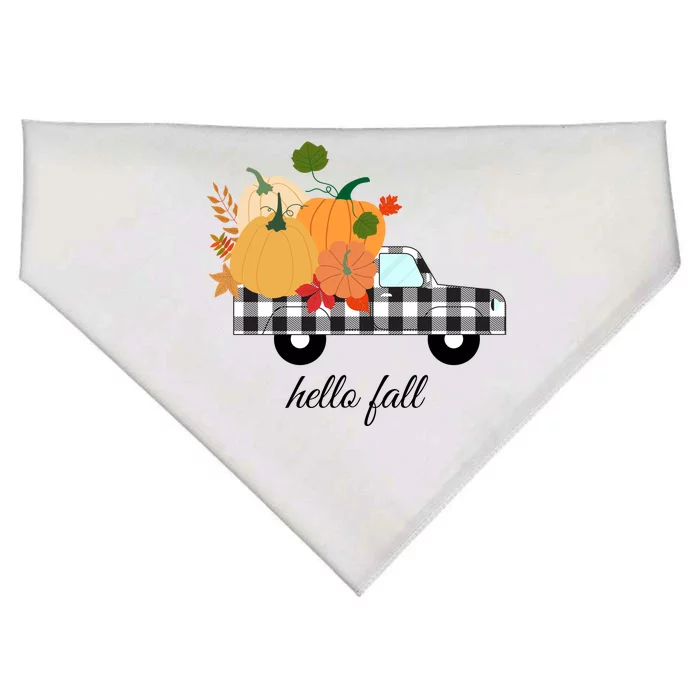 Hello Fall Pumpkin Patch Vintage Truck USA-Made Doggie Bandana