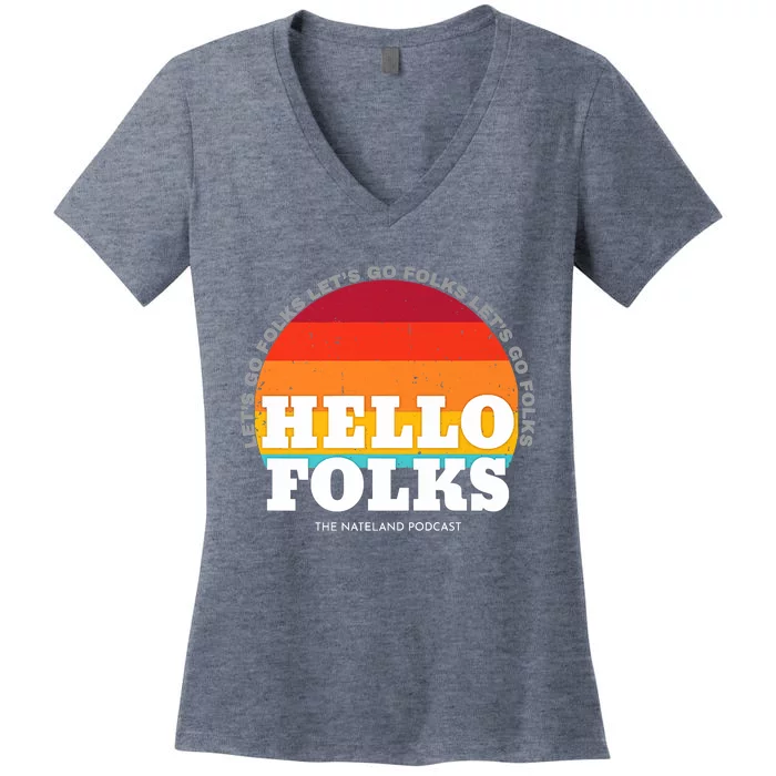 Hello Folks Premium Women's V-Neck T-Shirt