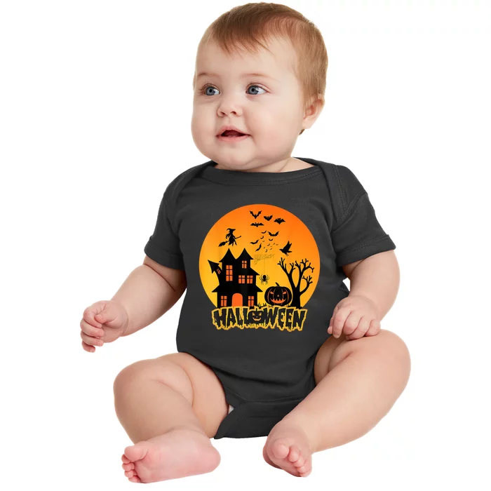 Halloween Funny Pumpkin Happy Halloween 2024 Thanksgiving Baby Bodysuit