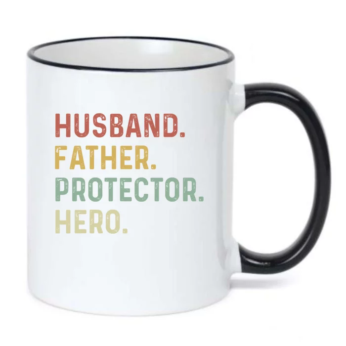 Husband Father Protector Hero Proud Dad Daddy Grandpa Papa Cool Gift Black Color Changing Mug