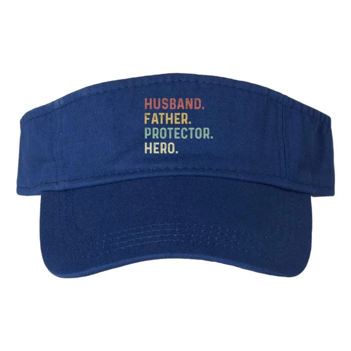 Husband Father Protector Hero Proud Dad Daddy Grandpa Papa Cool Gift Valucap Bio-Washed Visor