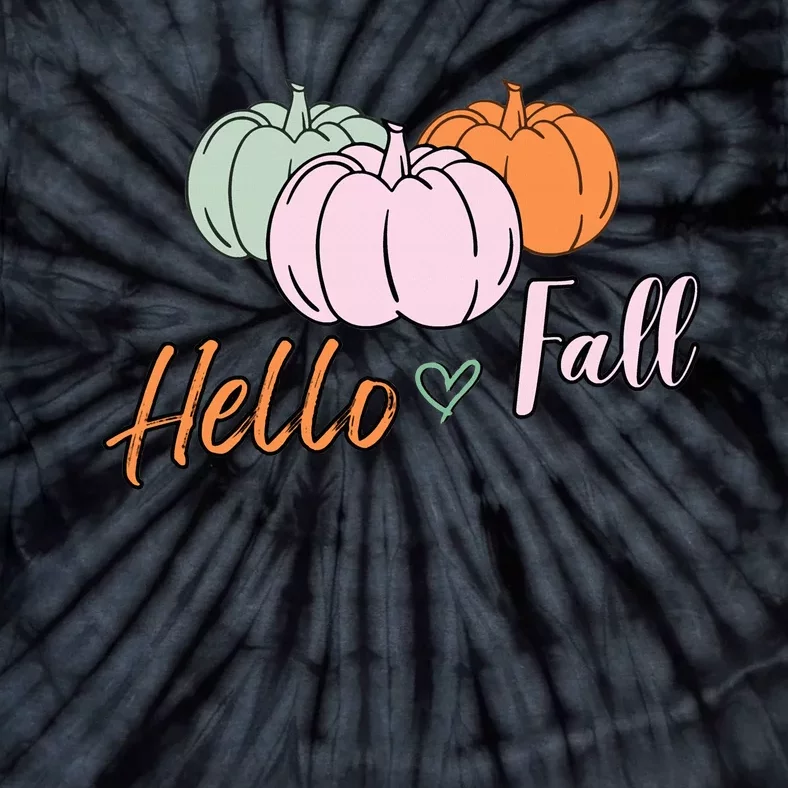 Hello Fall Pumpkin Thanksgiving Autumn Tie-Dye T-Shirt