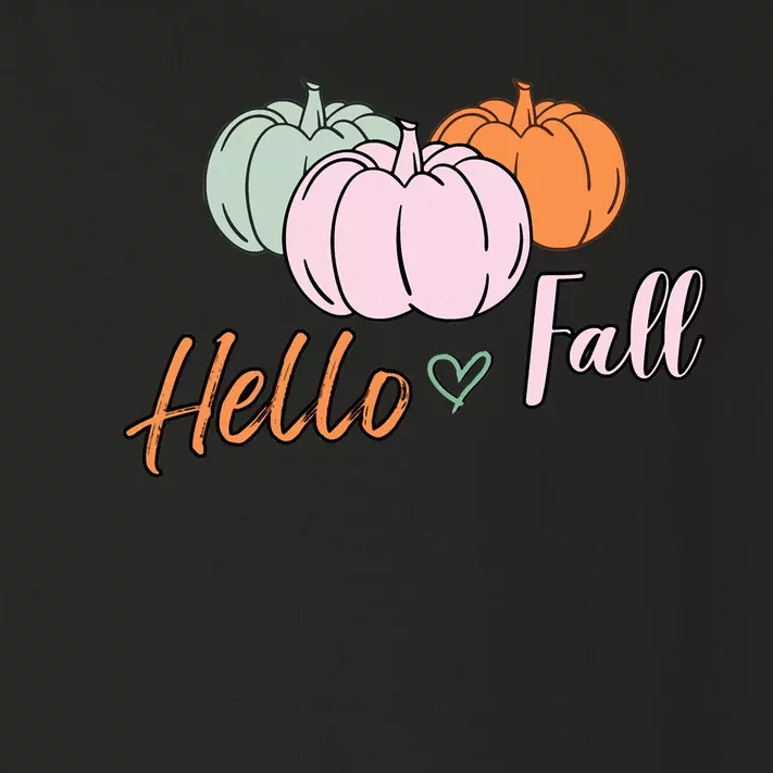 Hello Fall Pumpkin Thanksgiving Autumn Toddler Long Sleeve Shirt