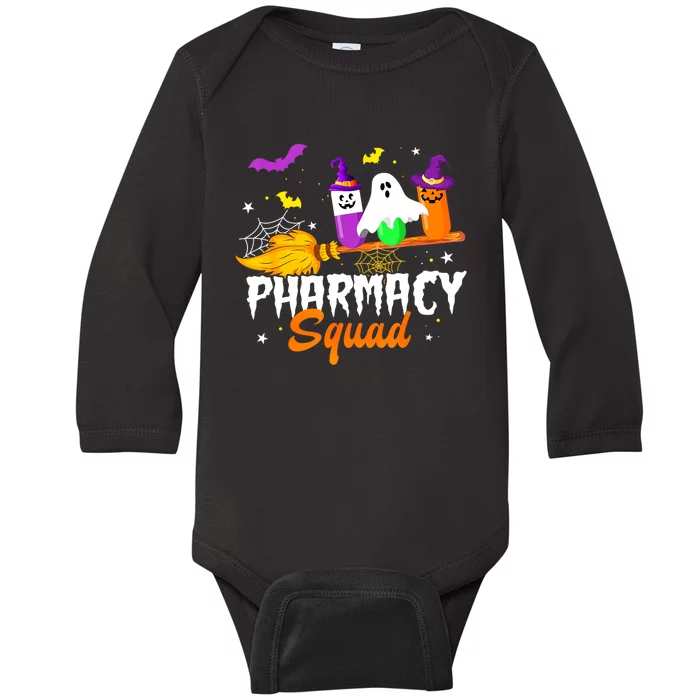 Halloween Funny Pills Pharmacy Squad Pharmacist Technician Gift Baby Long Sleeve Bodysuit