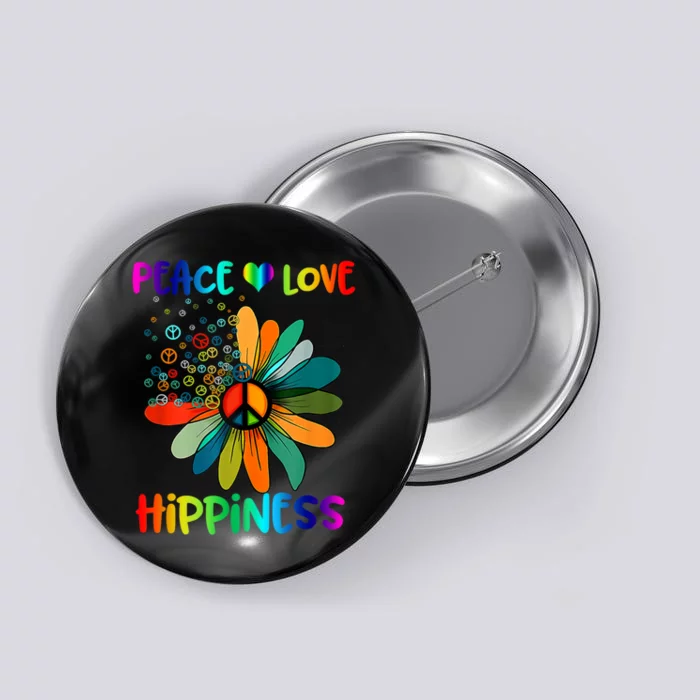 Hippie Flower Peace Soul Love Happy Button