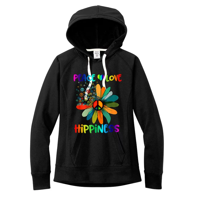 Hippie Flower Peace Soul Love Happy Women's Fleece Hoodie