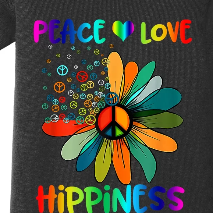 Hippie Flower Peace Soul Love Happy Baby Bodysuit