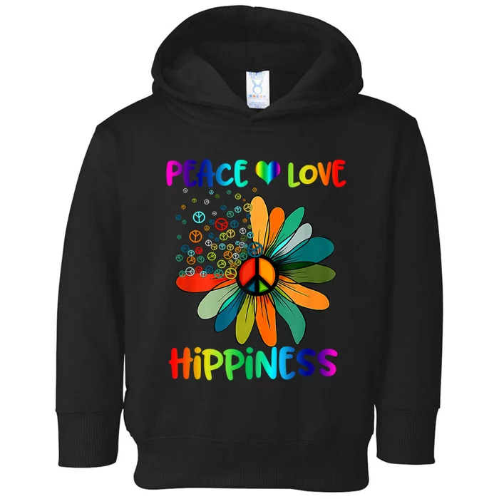 Hippie Flower Peace Soul Love Happy Toddler Hoodie