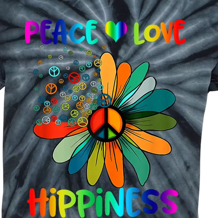 Hippie Flower Peace Soul Love Happy Kids Tie-Dye T-Shirt