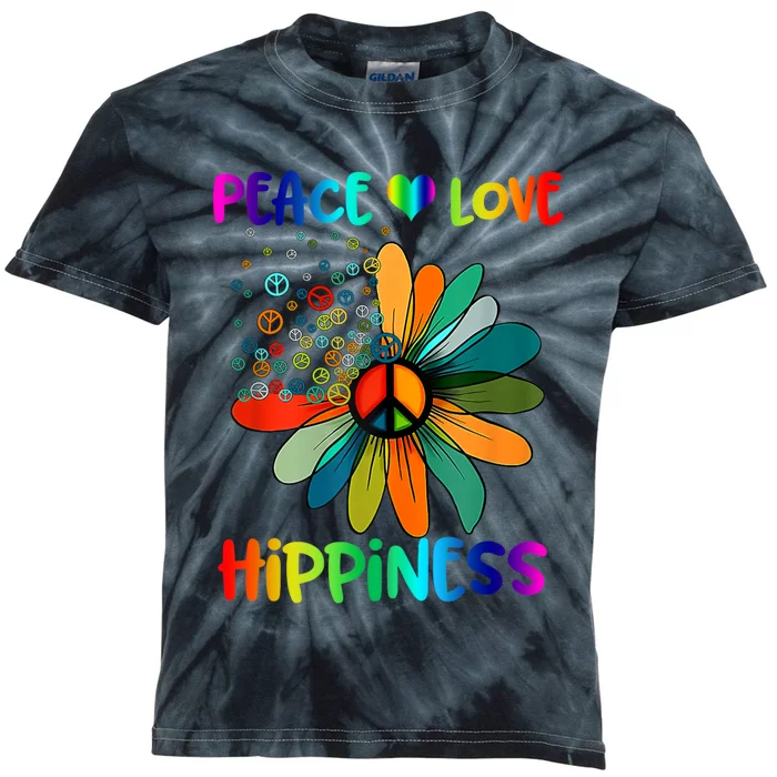 Hippie Flower Peace Soul Love Happy Kids Tie-Dye T-Shirt