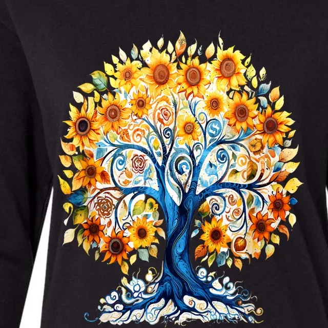 Hippie Flower Peace Soul Love Happy Womens Cotton Relaxed Long Sleeve T-Shirt