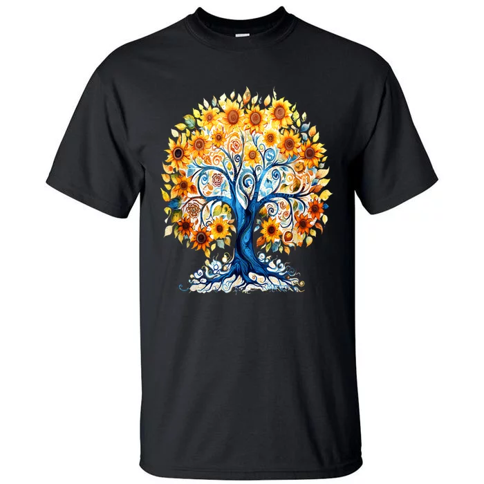 Hippie Flower Peace Soul Love Happy Tall T-Shirt