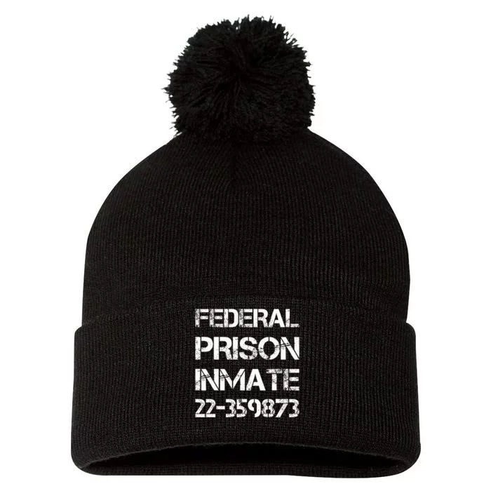 Halloween Federal Prison Jail Inmate Prisoner Costume Pom Pom 12in Knit Beanie