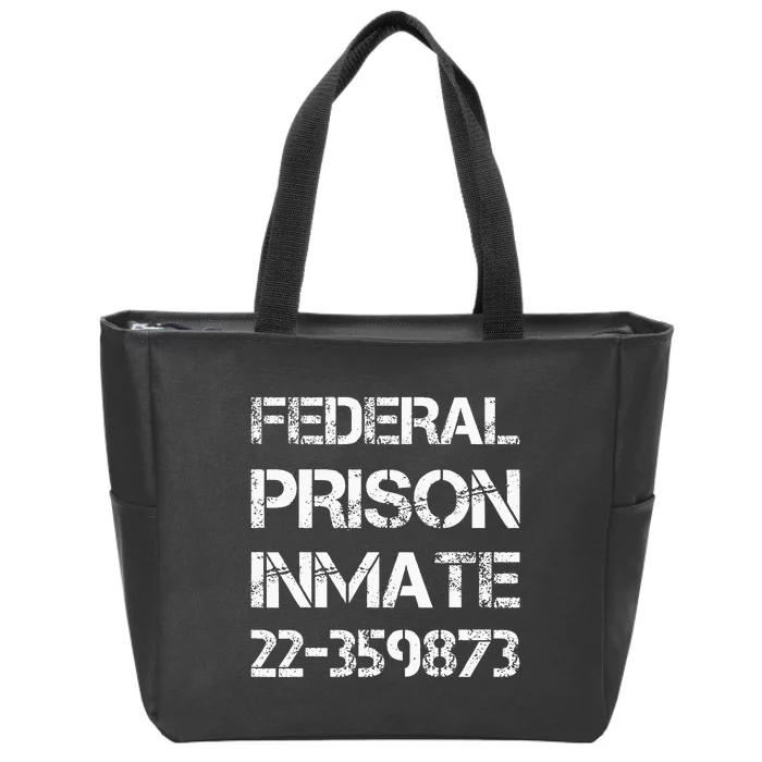 Halloween Federal Prison Jail Inmate Prisoner Costume Zip Tote Bag