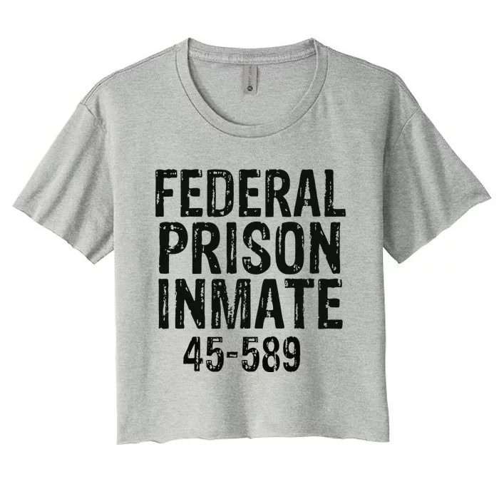 Halloween Federal Prison Inmate Prisoner Costume Women's Crop Top Tee