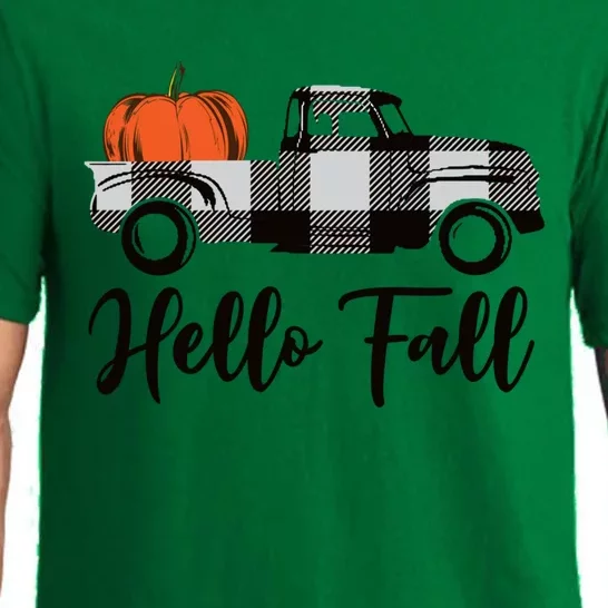 Hello Fall Pumpkin Truck Thanksgiving Cool Gift Pajama Set