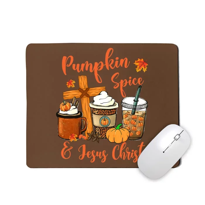 Hello Fall Pumpkin Spice & Jesus Christ Fall Christian Gift Mousepad