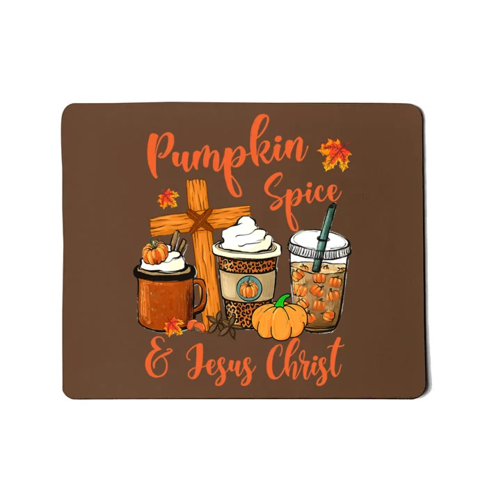 Hello Fall Pumpkin Spice & Jesus Christ Fall Christian Gift Mousepad