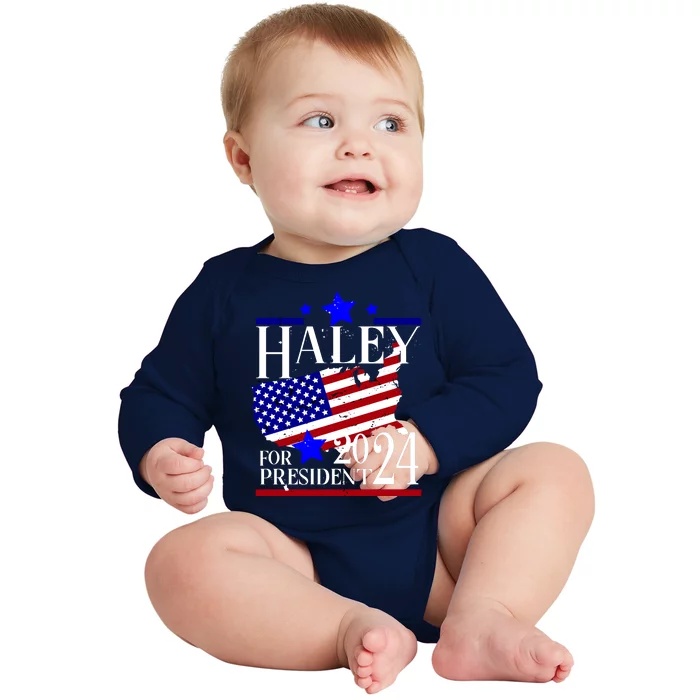 Haley For President 2024 Baby Long Sleeve Bodysuit