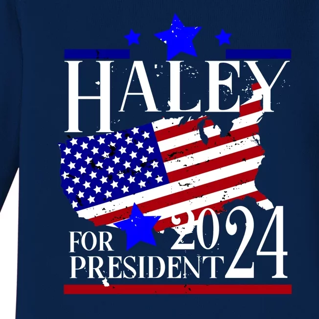 Haley For President 2024 Baby Long Sleeve Bodysuit