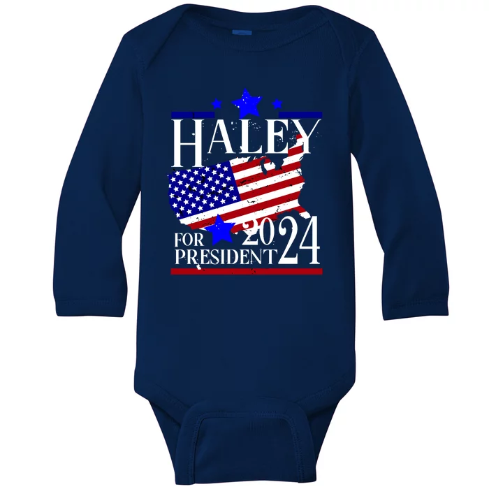 Haley For President 2024 Baby Long Sleeve Bodysuit