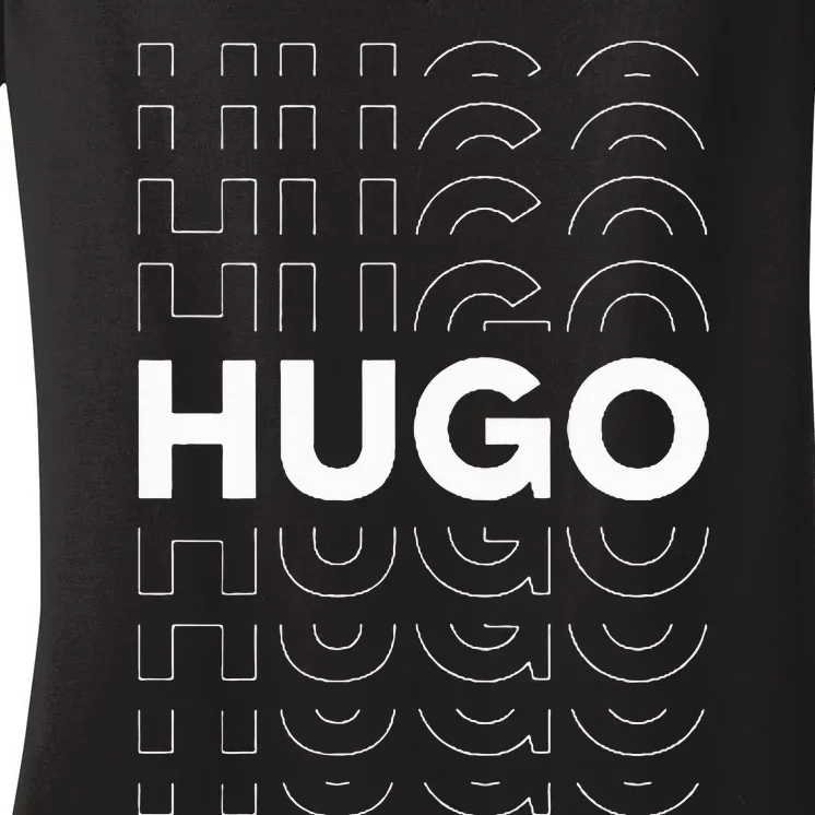 Hugo Funny Personalized Name Hugo Women's V-Neck T-Shirt