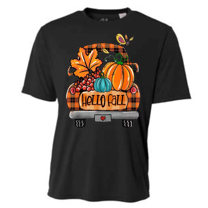 Hello Fall Pumpkin Truck Cute Cooling Performance Crew T-Shirt