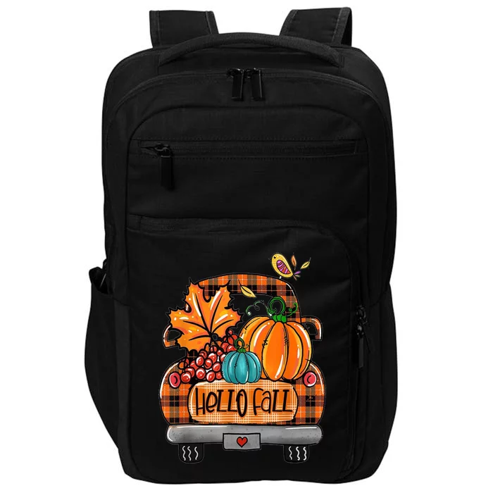 Hello Fall Pumpkin Truck Cute Impact Tech Backpack