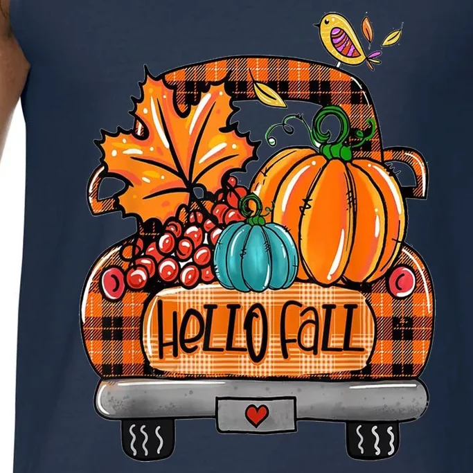 Hello Fall Pumpkin Truck Cute Comfort Colors® Tank Top