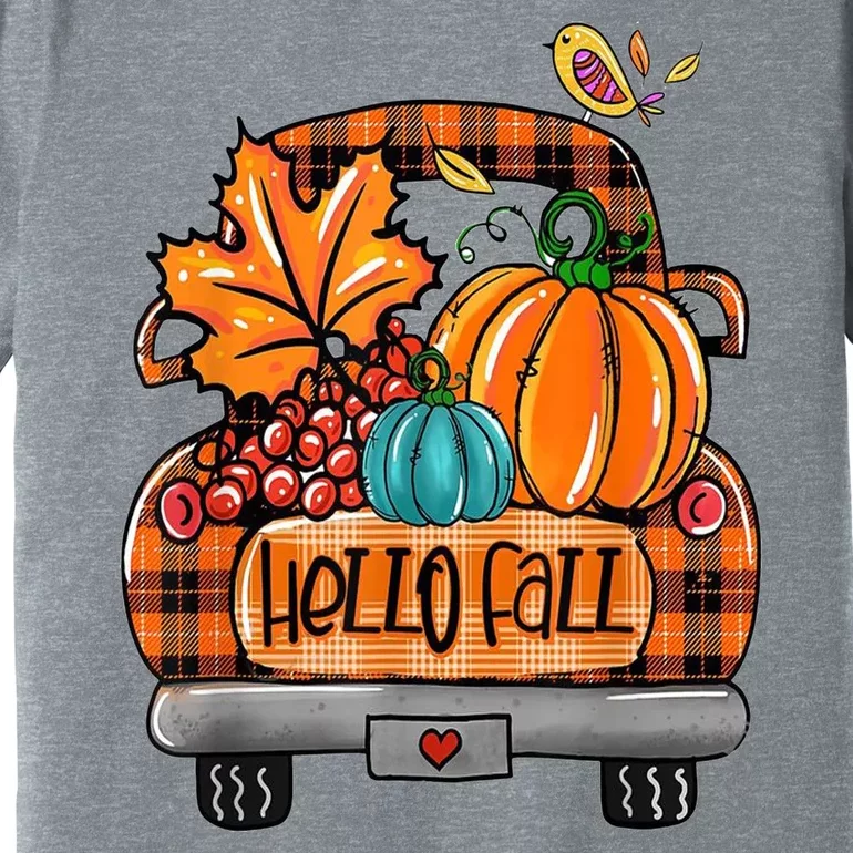 Hello Fall Pumpkin Truck Cute Premium T-Shirt