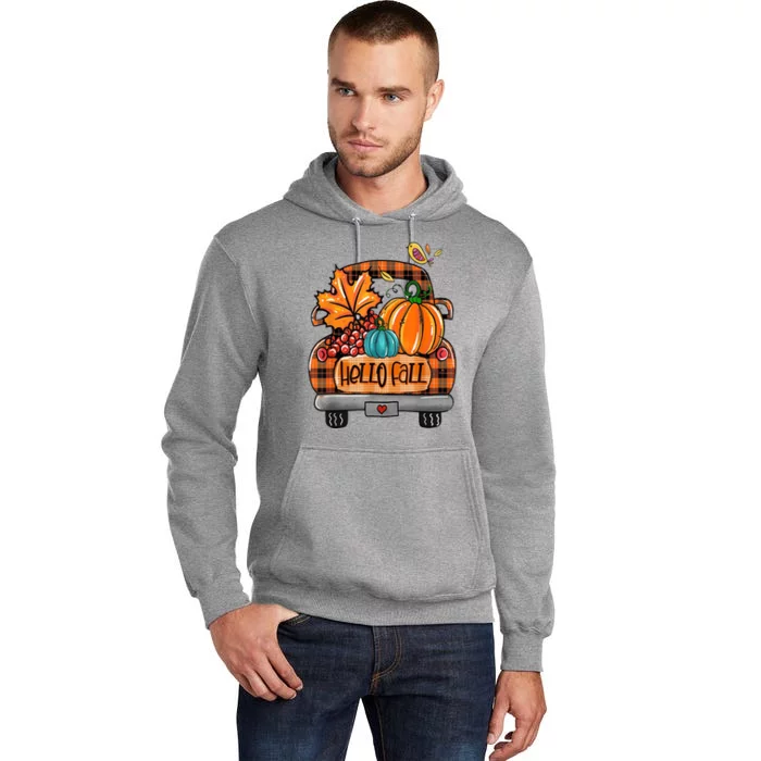 Hello Fall Pumpkin Truck Cute Tall Hoodie