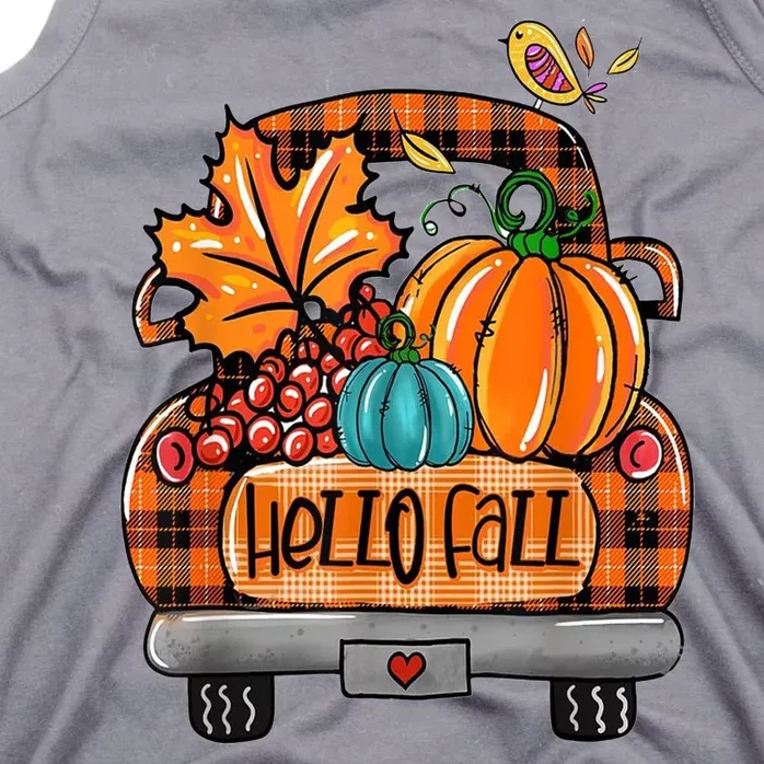 Hello Fall Pumpkin Truck Cute Tank Top