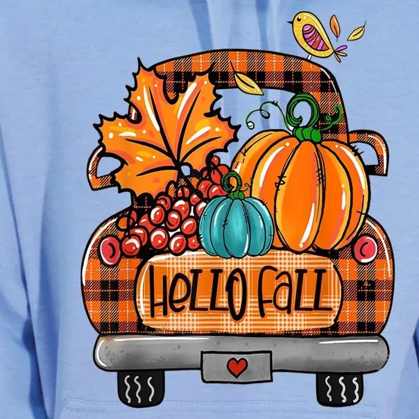 Hello Fall Pumpkin Truck Cute Unisex Surf Hoodie