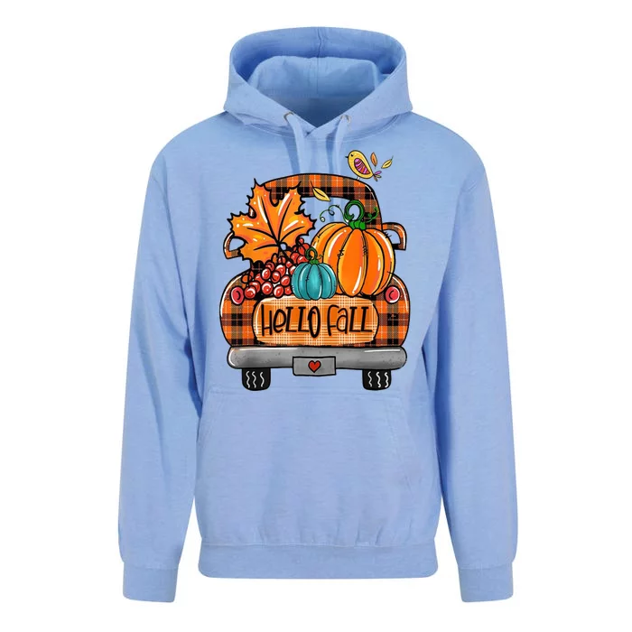 Hello Fall Pumpkin Truck Cute Unisex Surf Hoodie