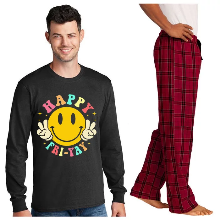 Happy Friyay Retro Smile Face Friday Lovers Long Sleeve Pajama Set