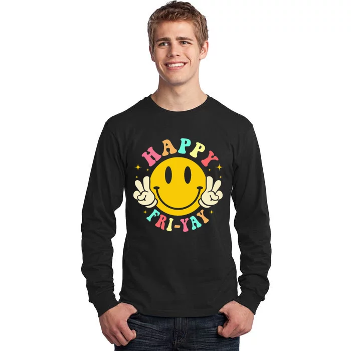 Happy Friyay Retro Smile Face Friday Lovers Tall Long Sleeve T-Shirt