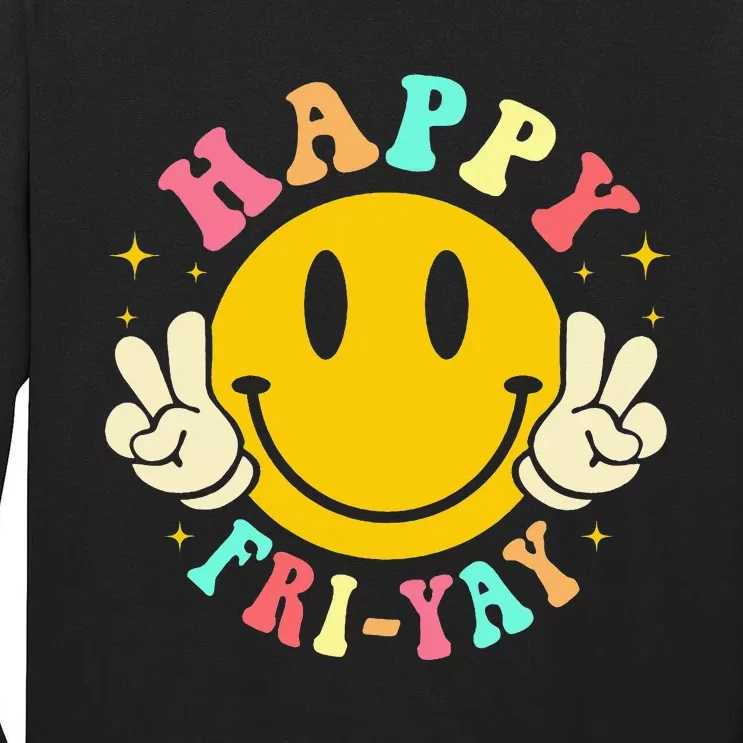 Happy Friyay Retro Smile Face Friday Lovers Tall Long Sleeve T-Shirt