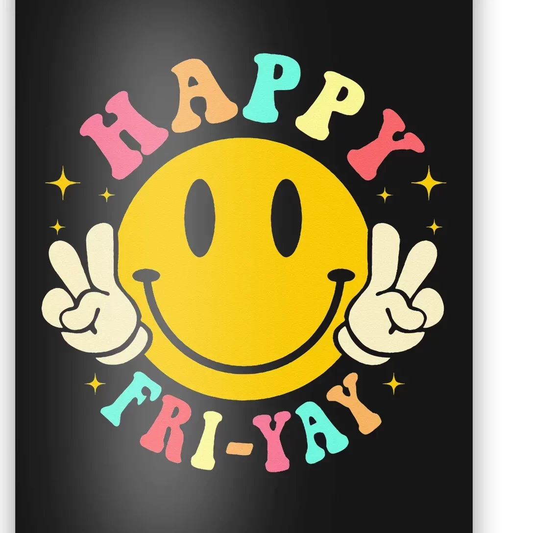 Happy Friyay Retro Smile Face Friday Lovers Poster