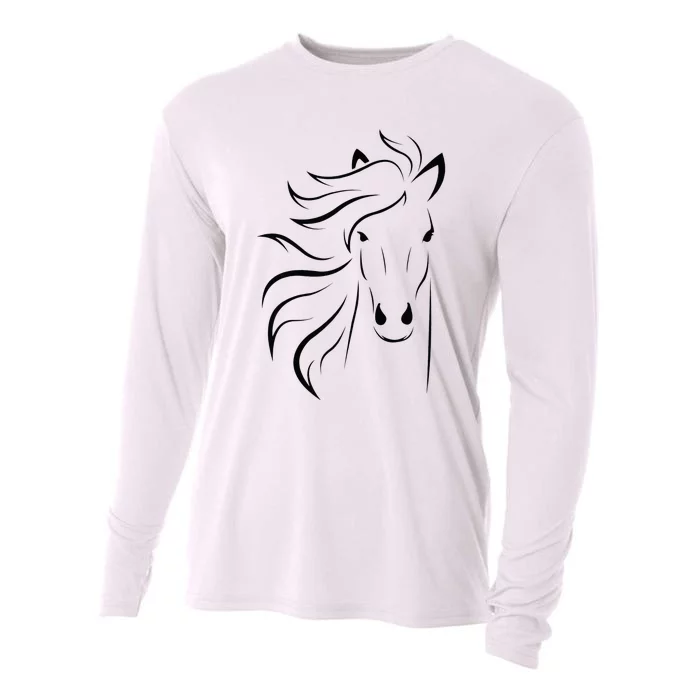 horse for riders and horse lovers funny animal Cooling Performance Long Sleeve Crew