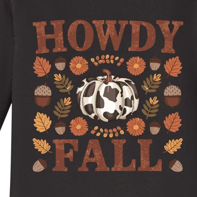 Howdy Fall Rustic Autumn Theme Baby Long Sleeve Bodysuit