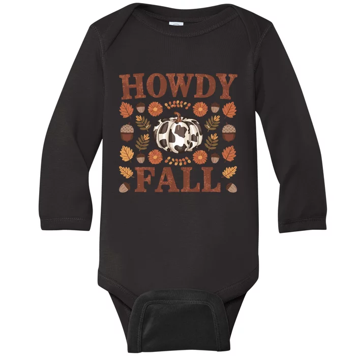 Howdy Fall Rustic Autumn Theme Baby Long Sleeve Bodysuit