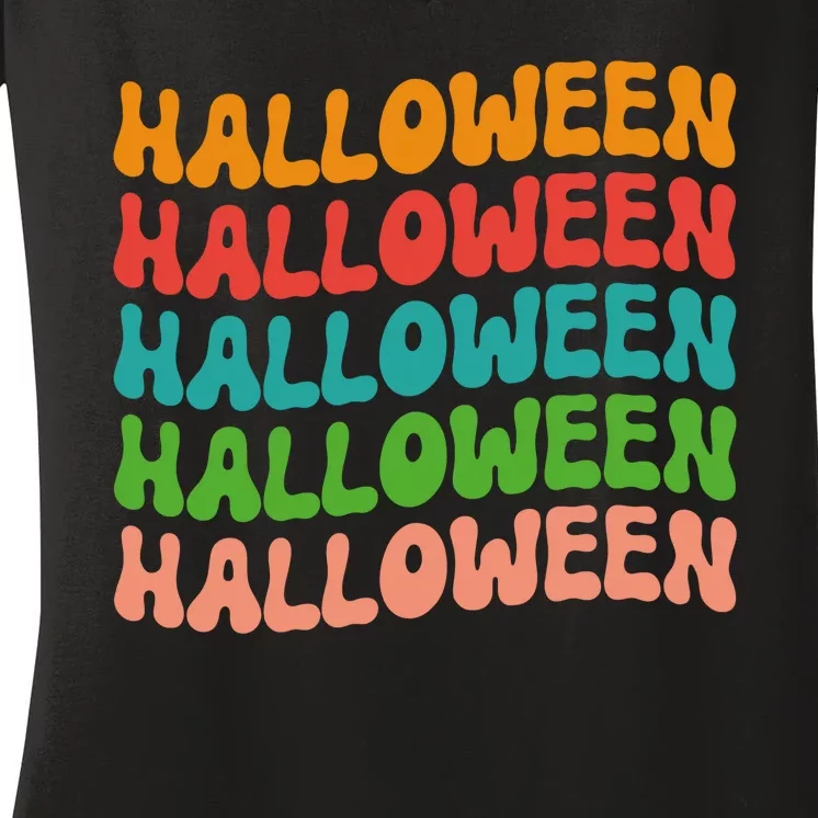 Halloween Festive Retro Gift Women's V-Neck T-Shirt