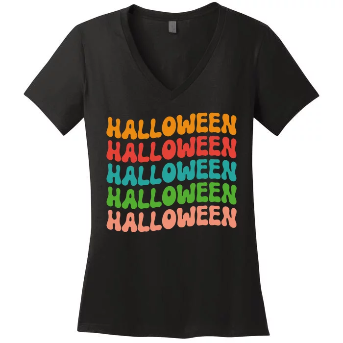 Halloween Festive Retro Gift Women's V-Neck T-Shirt