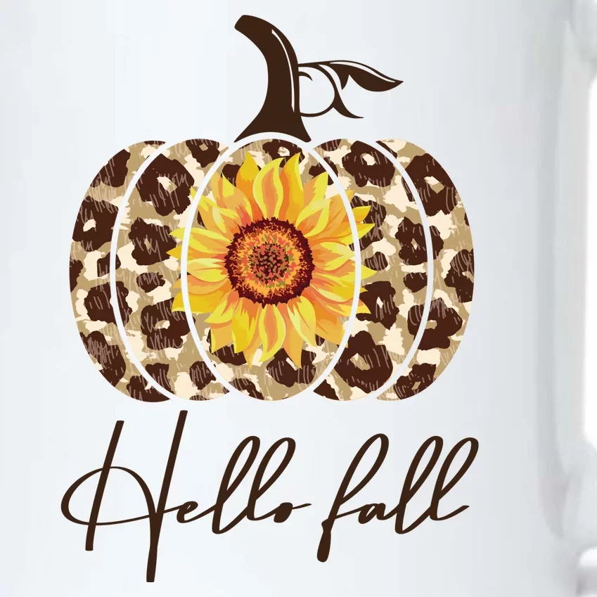 Hello Fall Sunflower Pumpkin Black Color Changing Mug