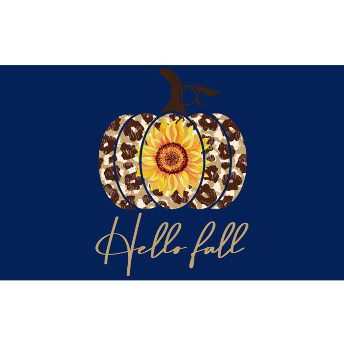 Hello Fall Sunflower Pumpkin Bumper Sticker