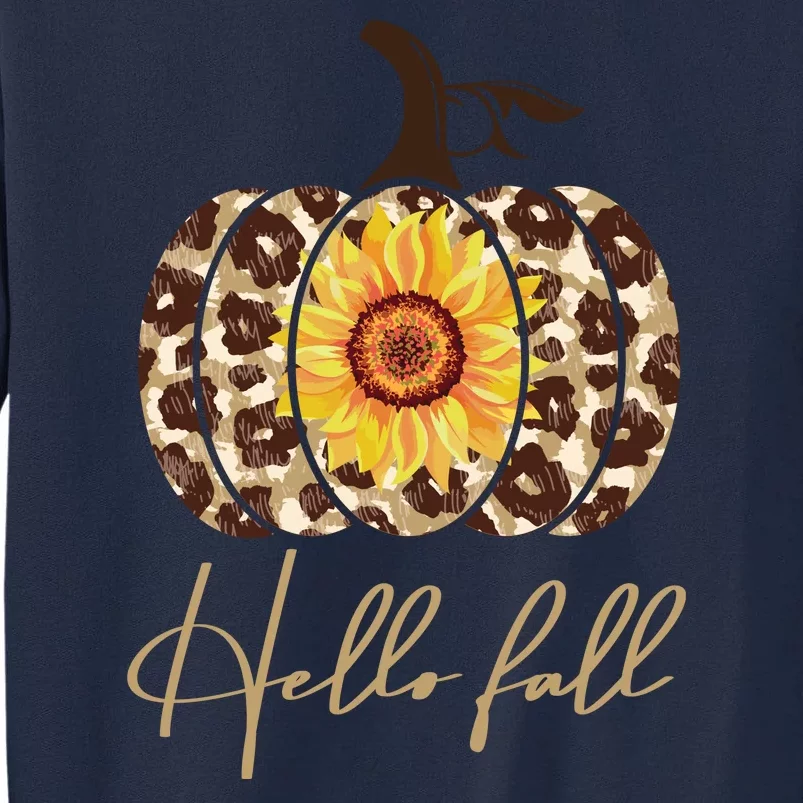 Hello Fall Sunflower Pumpkin Tall Sweatshirt