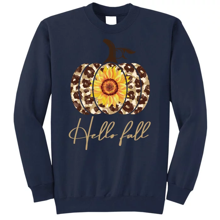 Hello Fall Sunflower Pumpkin Tall Sweatshirt